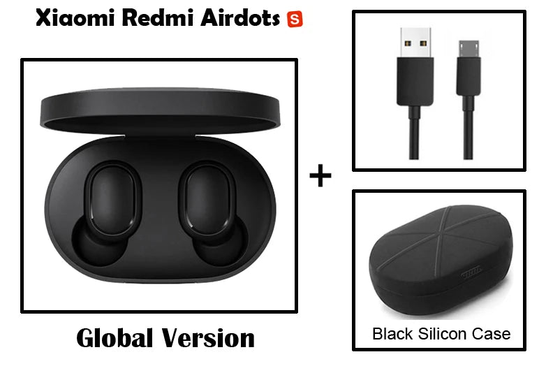 Xiaomi Redmi AirDots S Global Mic Handsfree Earbuds AI Control TWS Bluetooth Wireless Earphone BT5.0