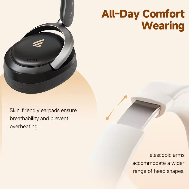 Edifier Atom Max Wireless Headphones Active Noise Cancelling Bluetooth V5.4 Headphones Hi-Res Audio Over-Ear Headset