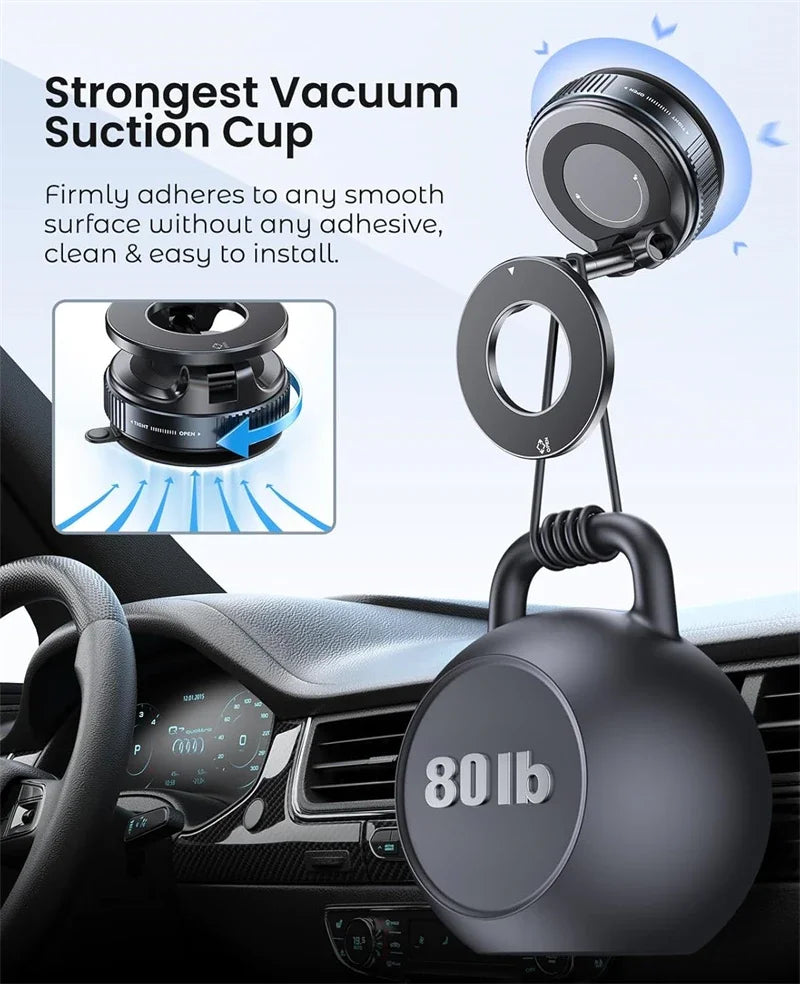 New 360° Adjustable Vacuum Suction Magnetic Bracket Car Phone Holder for Magsafe IPhone Samsung HUAWEI Foldable phone bracket