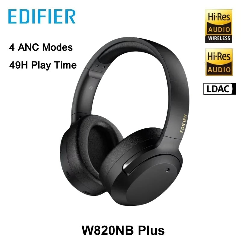 Edifier W820NB Plus Active Noise Cancelling Wireless Bluetooth Headphones ANC Hi-Res LDAC Headset 49hrs Playtime APP Equalizer