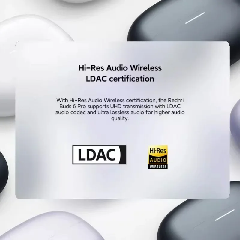 Xiaomi Redmi Buds 6 Pro TWS Earphone Bluetooth 5.3 Mi True Wireless Headset 55dB Active Noise Cancelling For Xiaomi Smartphone