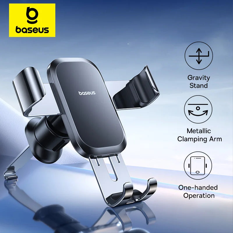 Baseus Metal Car Phone Holder Gravity Phone Stand Air Vent Car Holder Stand for iPhone Xiaomi Samsung Huawei Realme Moile Phone