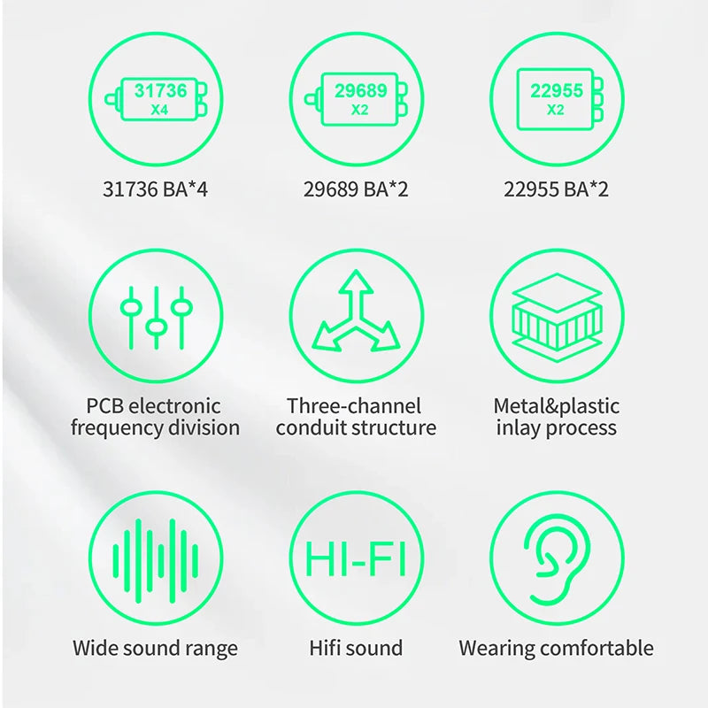 KZ AS16 Pro In Ear Wired Earphones 16BA Balanced Armature HIFI Bass Monitor Headphones  Noise Cancelling Earbuds Sport Headset