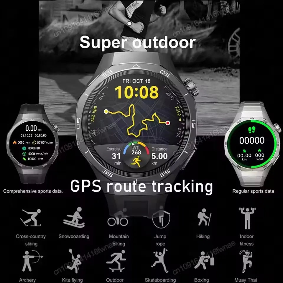 New Watch 5 Smart Watch 5 Pro Men HD AMOLED Screen GPS Heart rate Bluetooth Call IP68 Waterproof Man Smartwatch Holiday Gifts