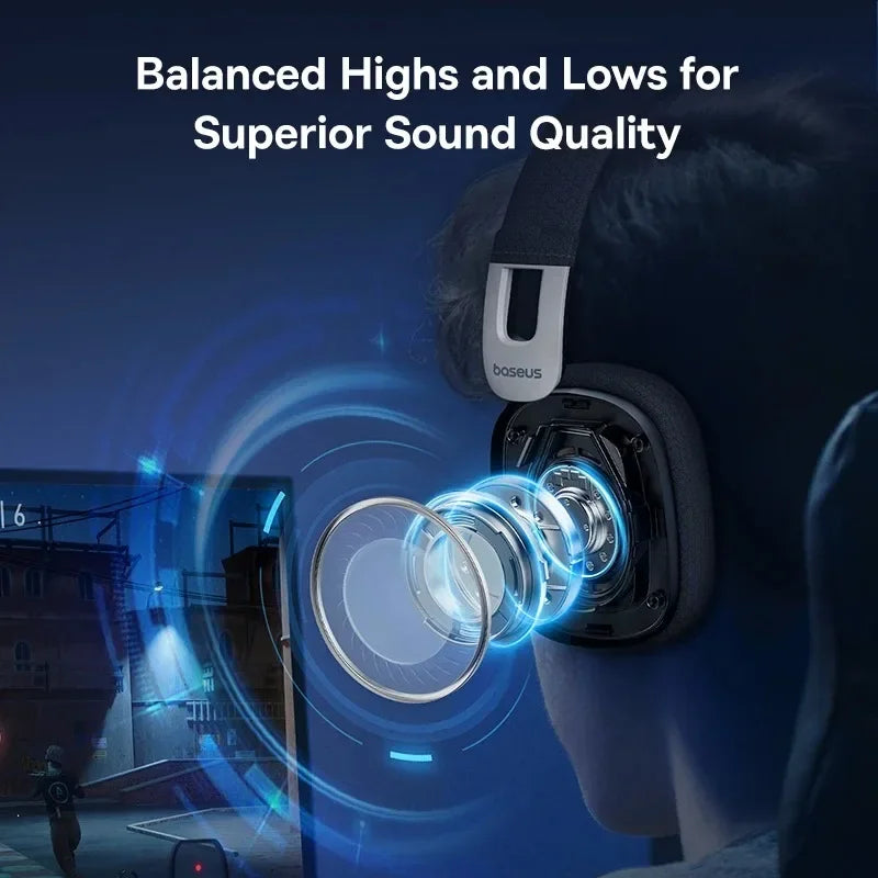 Baseus GoPlay 1 Max Gaming Wired Headphones 7.1 Virtual Surround Earphone 3.5mm & USB-A Plug Detachabie Microphone Gamer Headset