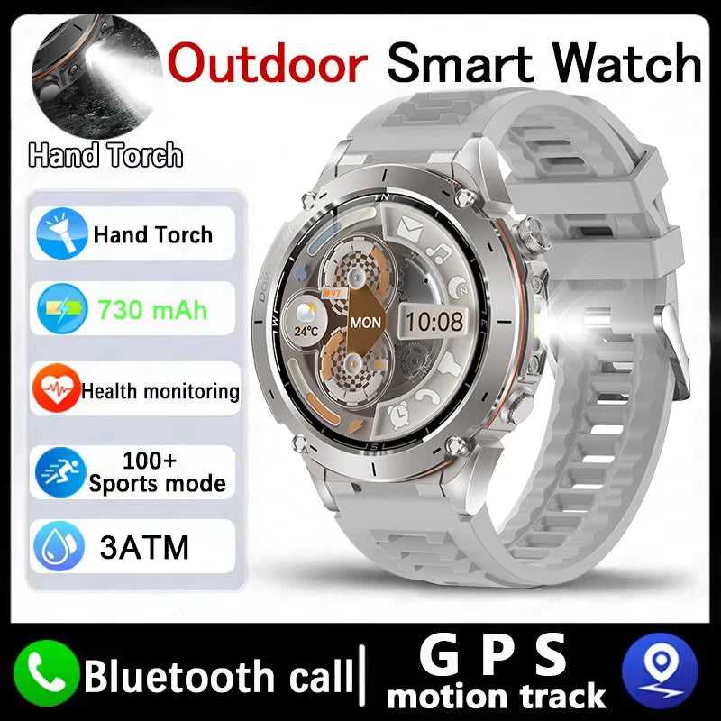 2025 NEW Dual-band GPS Outdoor Swim Sport Smart Watch Men Compass 730mAh Large Battery 10ATM Professional Waterproof Smart Watch