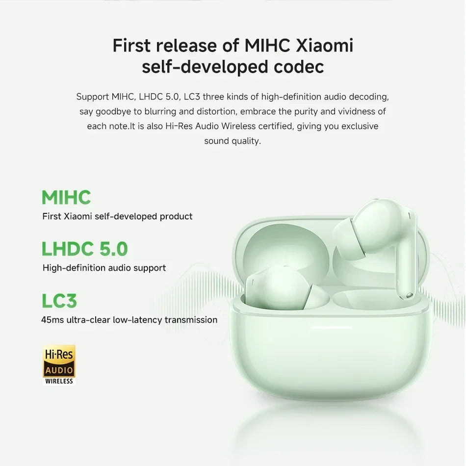 Xiaomi Redmi Buds 6 Pro TWS Earphones 3MIC AI 55dB Active Noise Cancellation Bluetooth 5.3 36 Hours Battery Mi Earbuds Headset