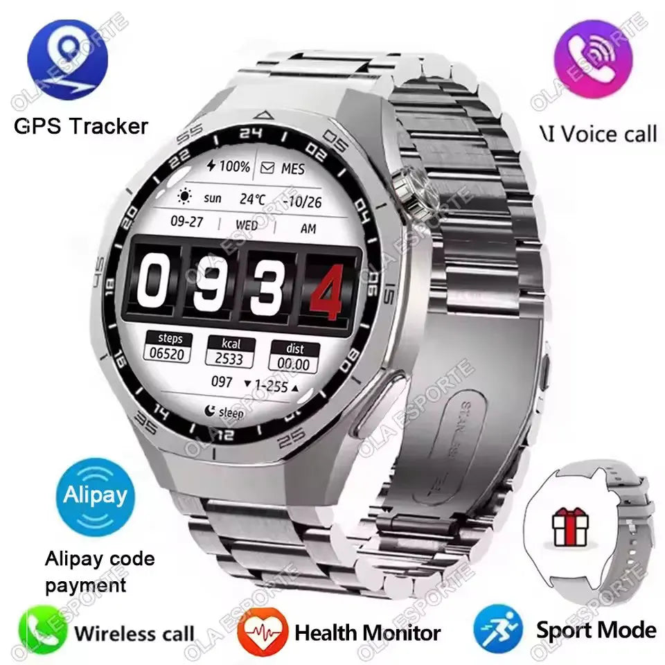 New Watch 5 Smart Watch 5 Pro Men HD AMOLED Screen GPS Heart rate Bluetooth Call IP68 Waterproof Man Smartwatch Holiday Gifts