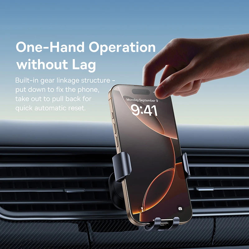 Baseus Metal Car Phone Holder Gravity Phone Stand Air Vent Car Holder Stand for iPhone Xiaomi Samsung Huawei Realme Moile Phone