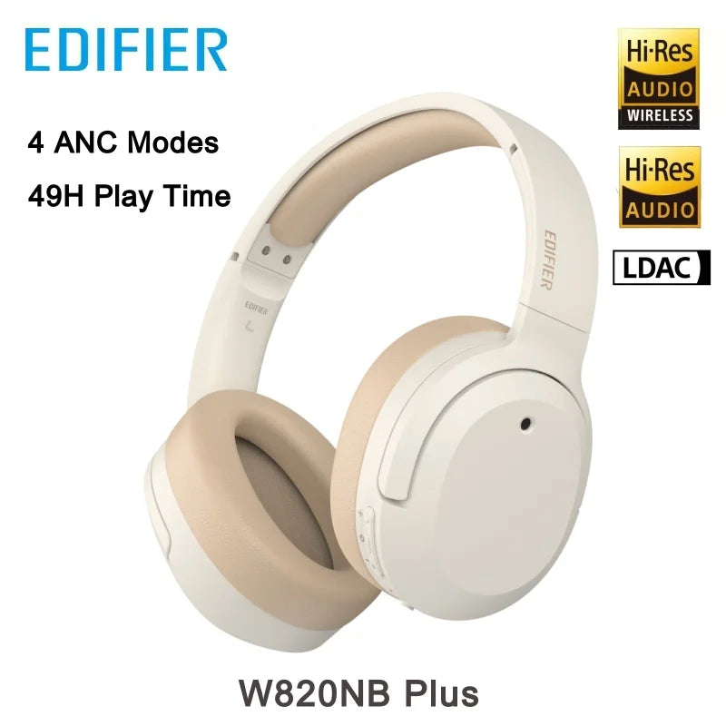 Edifier W820NB Plus Active Noise Cancelling Wireless Bluetooth Headphones ANC Hi-Res LDAC Headset 49hrs Playtime APP Equalizer