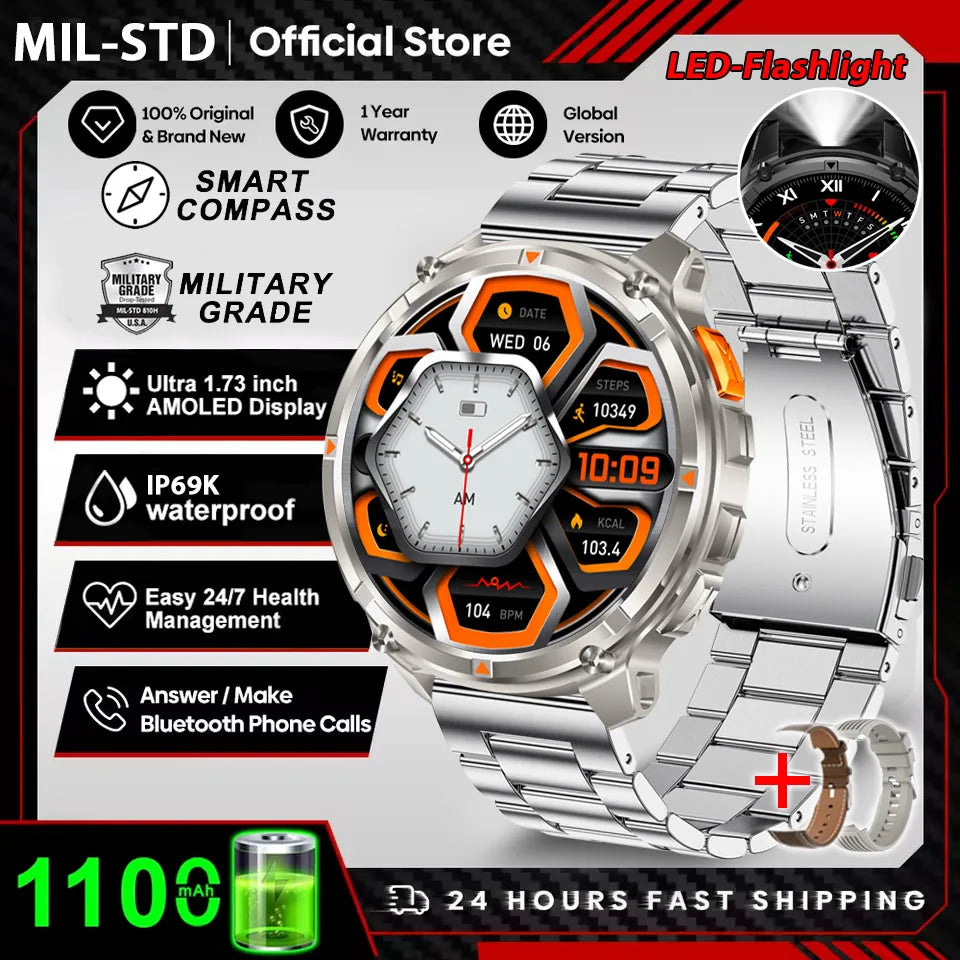 New T-Rex3 Ultra 1100mAh Battery Smart Watch GPS Track Compass IP69K Waterproof Sports tracker Outdoors Military Smartwatches