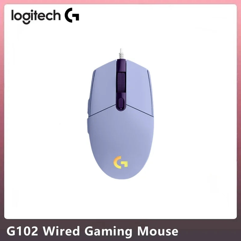 Logitech G102 Wired Mouse Mechanical Button Gamer Mice 200-8000DPI Computer Mouse RGB Rechargeable Mouse For PUBG Laptop PC