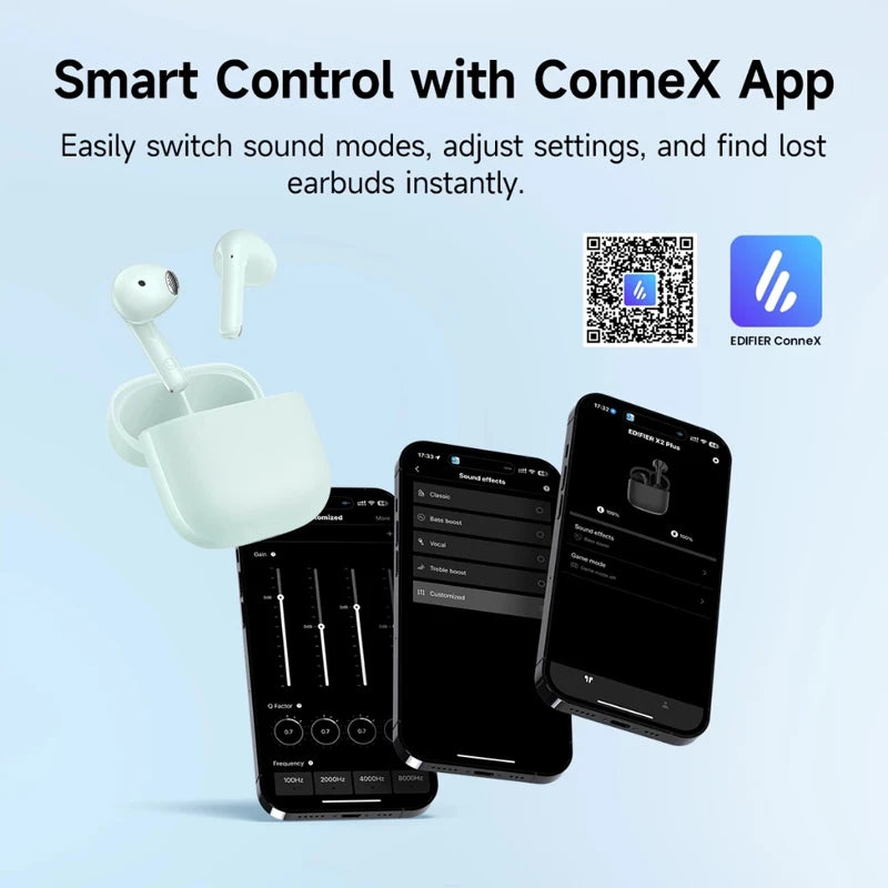 Edifier X2 Plus True Wireless Earbuds TWS Bluetooth Earphone 70ms Low Latency Bluetooth V6.0 IP54 Waterproof 35Hrs Playtime