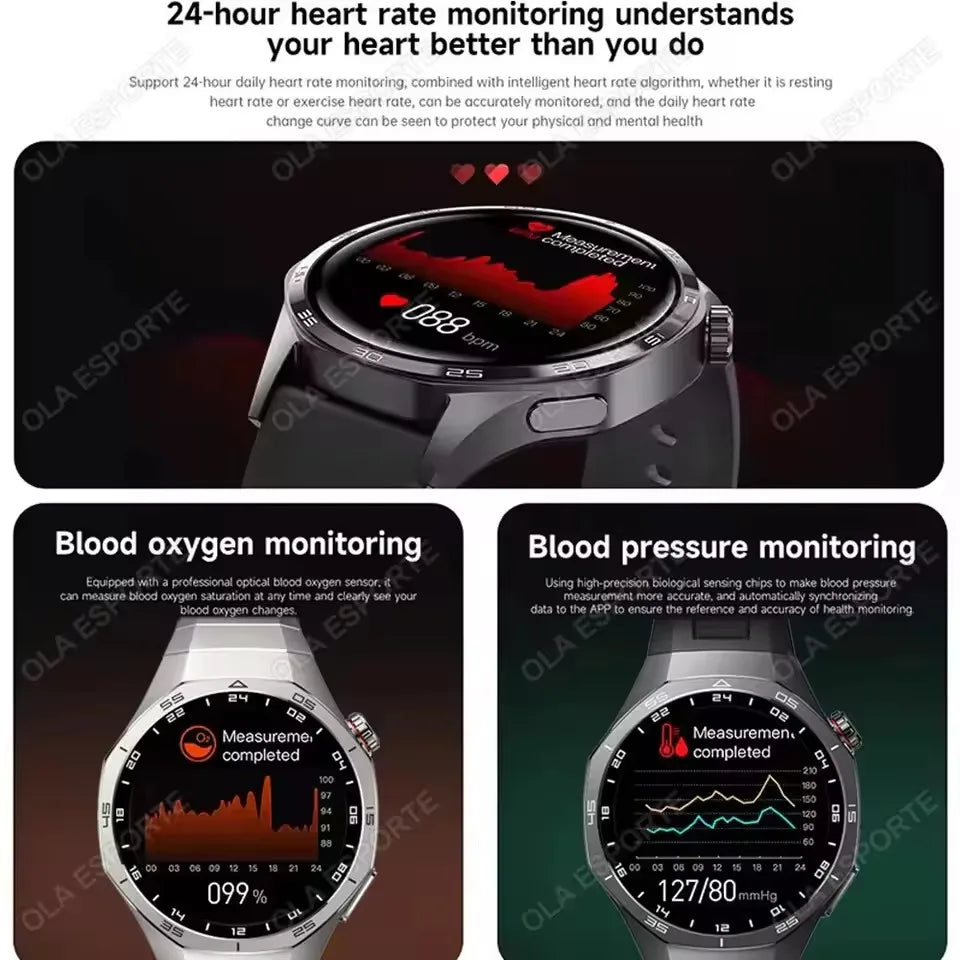New Watch 5 Smart Watch 5 Pro Men HD AMOLED Screen GPS Heart rate Bluetooth Call IP68 Waterproof Man Smartwatch Holiday Gifts